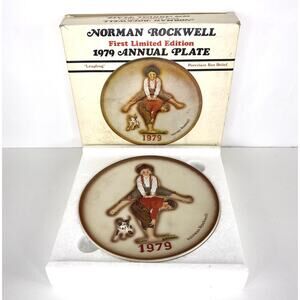 VTG Norman Rockwell LEAPFROG First Limited Edition Annual Collectors Plate 1979